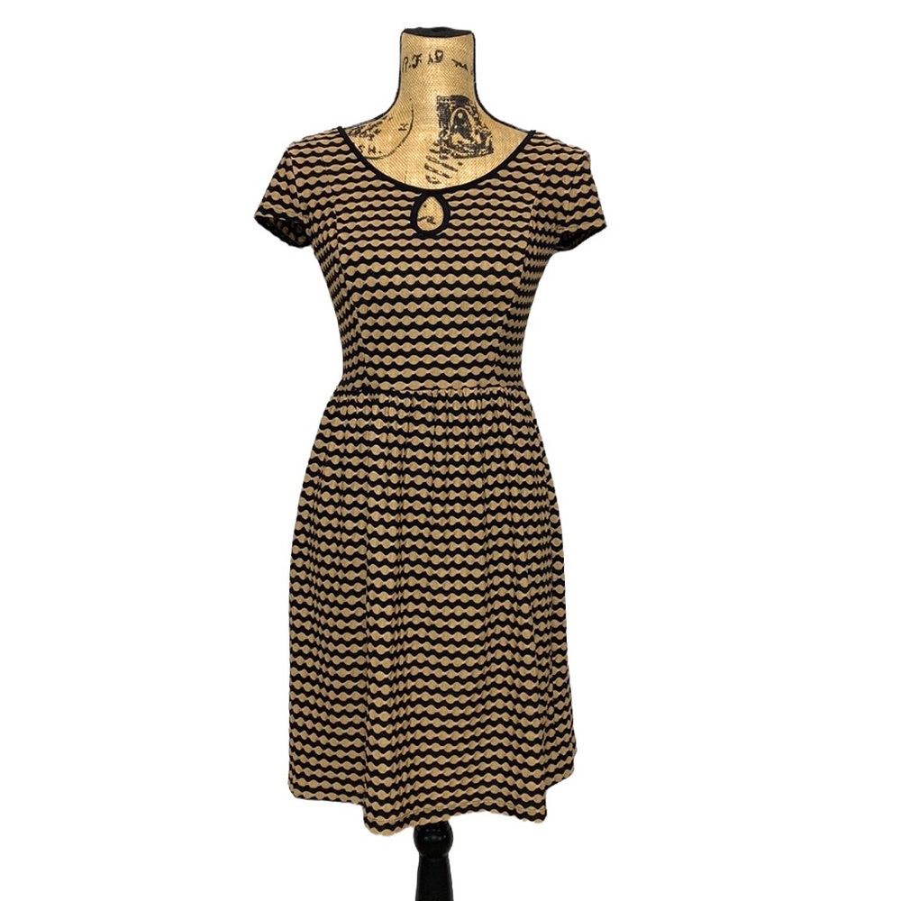 EnFocus Tan Black Polka Dot Mini Dress 6